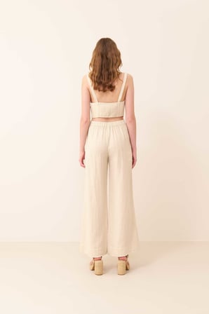 Geniş Paça Pantolon Naturel