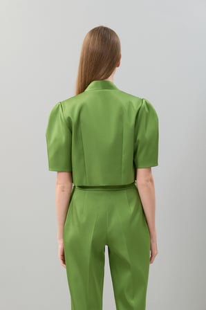 Saten Bolero Yeşil