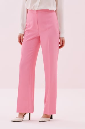 Geniş Paça Krep Pantolon Pembe