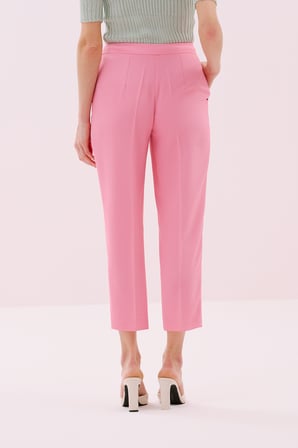 Krep Havuç Pantolon Pembe