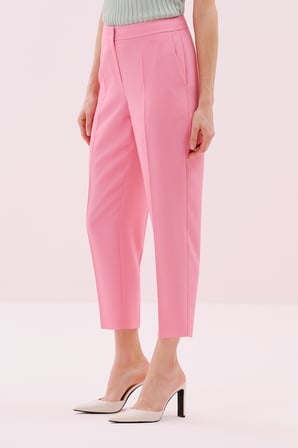 Krep Havuç Pantolon Pembe