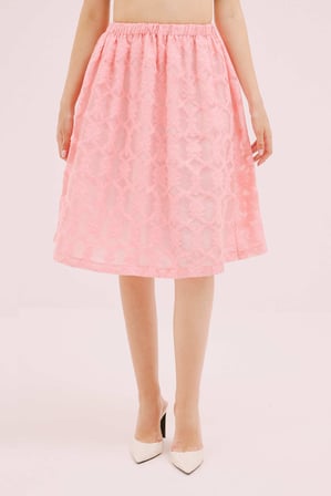 Pileli Midi Boy Etek Coral