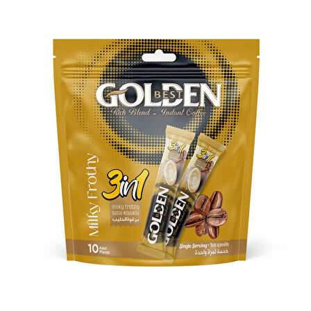 Golden Best 3'ü 1 Arada Sütlü Köpüklü Çözünebilir Kahve Karışımı (10 x 18 g)