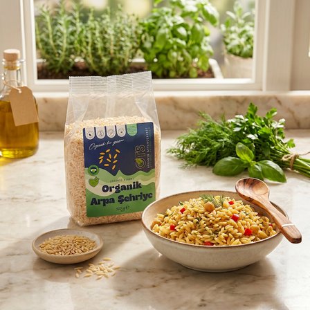 Ots Organik Arpa Şehriye 500 gr (Organik Sertifikalı, Pestisit Analizli)