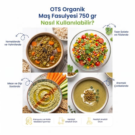 OTS Organik Organik Maş Fasulyesi 750 gr. (Organik Sertifikalı, Pestisit Analizli)