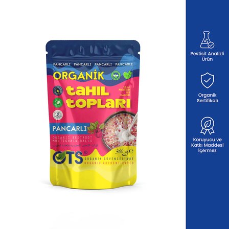 Ots Organik Pancarlı Tahıl Topları 300 gr (Organik Sertifikalı, Pestisit Analizli)