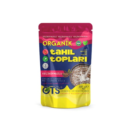 Ots Organik Keçiboynuzlu Tahıl Topları 300 gr  (Organik Sertifikalı, Pestisit Analizli)