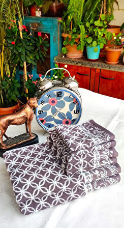 HEDİYELİK, ÇEYİZLİK , İHRAÇ FAZLASI ÖZEL ÜRETİM BUKLE COTTON BANYO-MUTFAK Havlu Seti (6'LI SET)