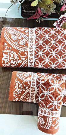 (El ve yüz Havlusu Hediyeli) (1adet) Bukle Coton 70x140 cm. Banyo havlusu