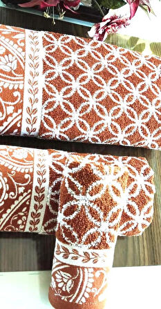 (El ve yüz Havlusu Hediyeli) (1adet) Bukle Coton 70x140 cm. Banyo havlusu