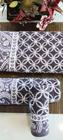 (El ve yüz Havlusu Hediyeli) (1adet) Bukle Coton 70x140 cm. Banyo havlusu