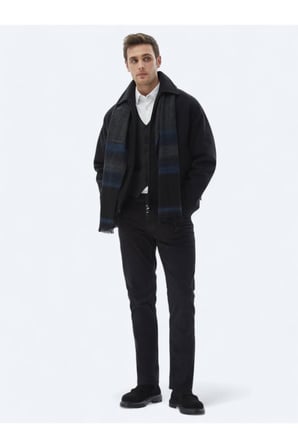 Antrasit Regular Fit Casual Örme Triko Yelek