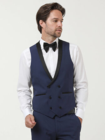 Saks Düz Slim Fit Demonte Yaka Dokuma Y Smokin Takım Elbise