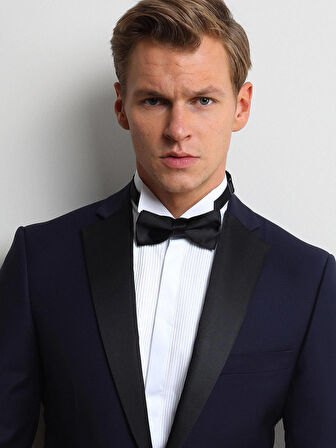 Saks Slim Fit Kelebek Yaka Dokuma Smokin Takım Elbise