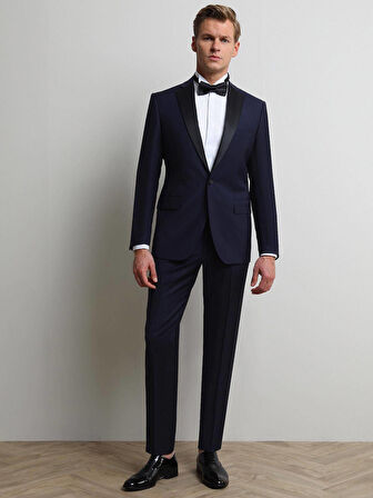 Saks Slim Fit Kelebek Yaka Dokuma Smokin Takım Elbise