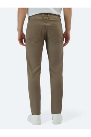 Fındık Düz Dokuma Slim Fit Casual Pamuk Karışımlı Pantolon