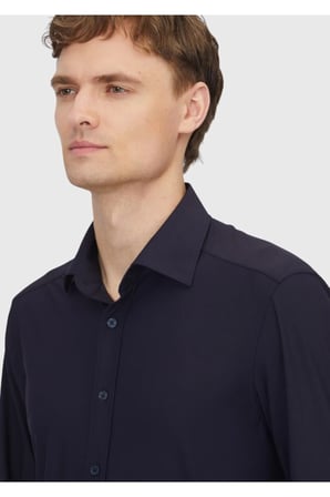 Lacivert Düz Regular Fit Dokuma Klasik Gömlek