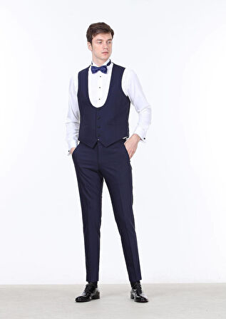 Saks Slim Fit Kelebek Yaka Klasik Yelek