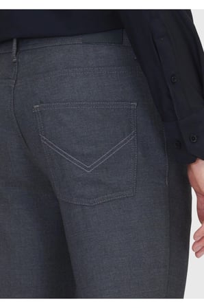 Gri Düz Dokuma Slim Fit Casual Pantolon