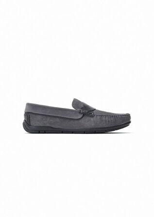 Gri Süet Casual Loafer