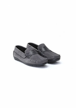 Gri Süet Casual Loafer