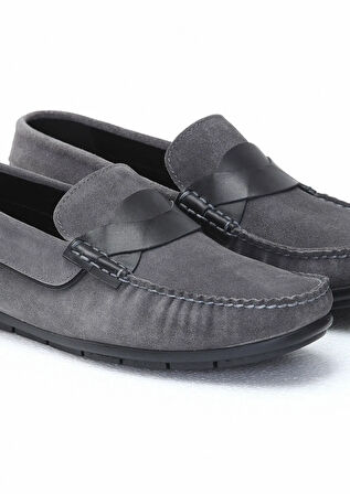 Gri Süet Casual Loafer