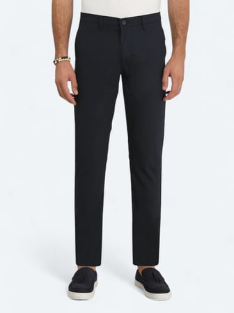 Lacivert Dokuma Slim Fit Casual Pantolon