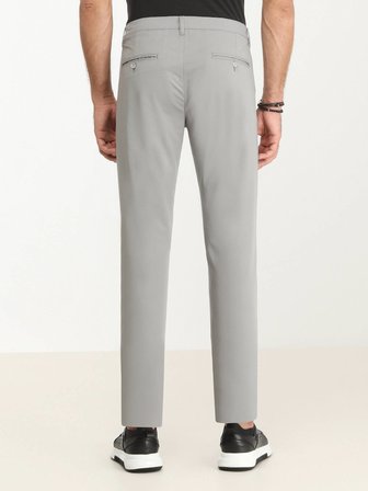 Gri Dokuma Slim Fit Casual Pantolon