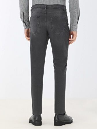 Koyu Gri Super Slm Fit Denim Pamuk Karışımlı Pantolon