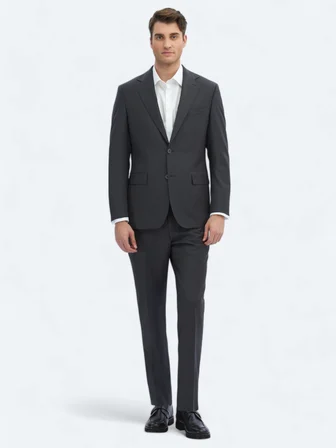 Antrasit Modern Fit Yün Karışımlı Takım Elbise