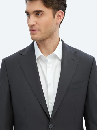 Antrasit Modern Fit Yün Karışımlı Takım Elbise