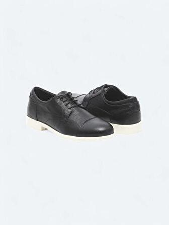 Siyah Deri Smart Casual Ayakkabı