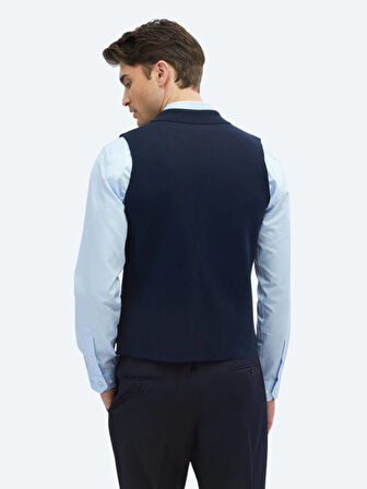 Lacivert Regular Fit Casual Örme Triko Yelek