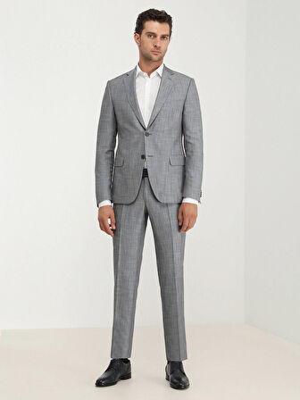 Mavi Desenli Modern Fit Takım Elbise
