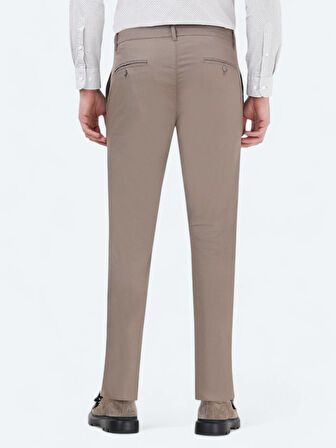 Vizon Düz Dokuma Slim Fit Casual Pamuk Karışımlı Pantolon
