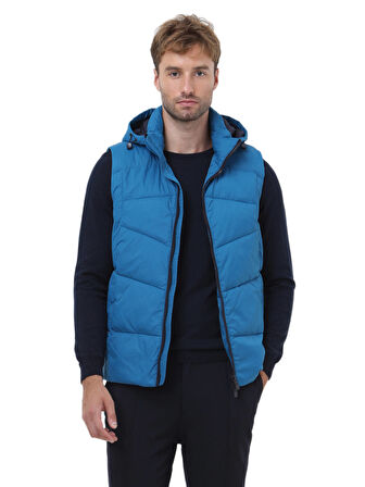 Saks Regular Fit Kapüşonlu Casual Dokuma Spor Yelek