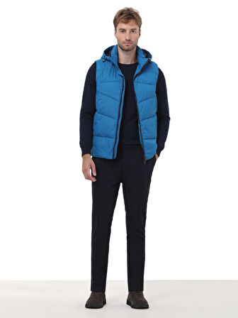 Saks Regular Fit Kapüşonlu Casual Dokuma Spor Yelek