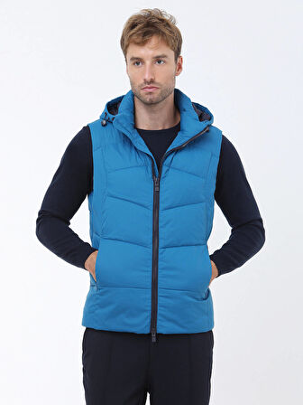 Saks Regular Fit Kapüşonlu Casual Dokuma Spor Yelek