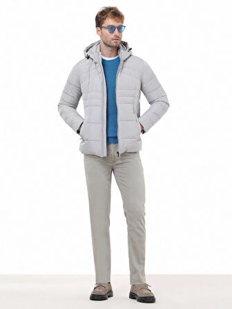 Taş Regular Fit Kapüşonlu Casual Dokuma Mont