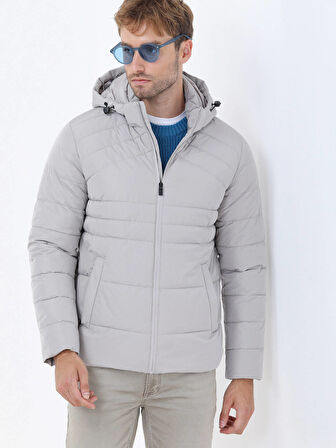 Taş Regular Fit Kapüşonlu Casual Dokuma Mont