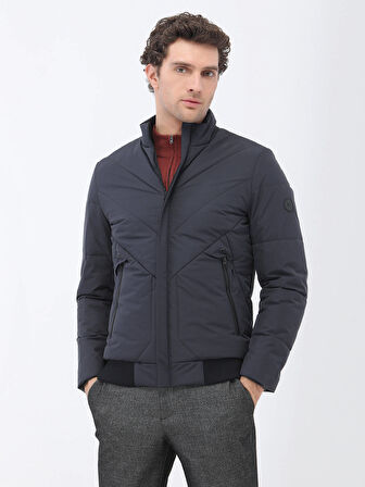 Antrasit Regular Fit Dik Yaka Casual Dokuma Mont