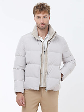 Taş Regular Fit Dik Yaka Casual Dokuma Mont