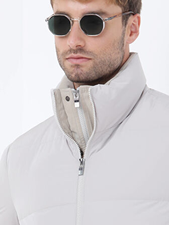 Taş Regular Fit Dik Yaka Casual Dokuma Mont