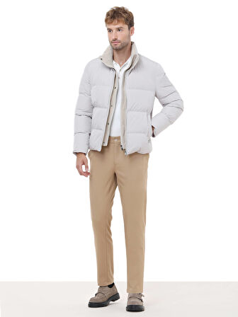 Taş Regular Fit Dik Yaka Casual Dokuma Mont