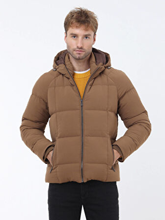 Tarçın Regular Fit Kapüşonlu Casual Dokuma Mont