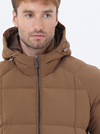 Tarçın Regular Fit Kapüşonlu Casual Dokuma Mont