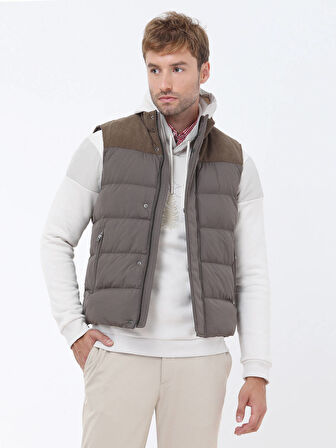 Vizon Regular Fit Dik Yaka Casual Dokuma Spor Yelek