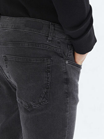 Koyu Gri Super Slm Fit Denim Pamuk Karışımlı Pantolon