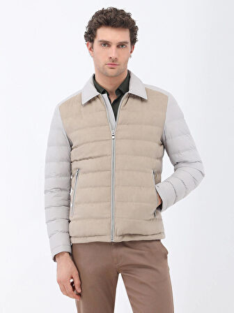 Taş Regular Fit Bebe Yaka Casual Dokuma Mont