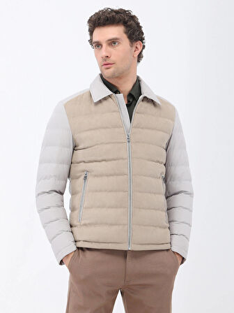 Taş Regular Fit Bebe Yaka Casual Dokuma Mont